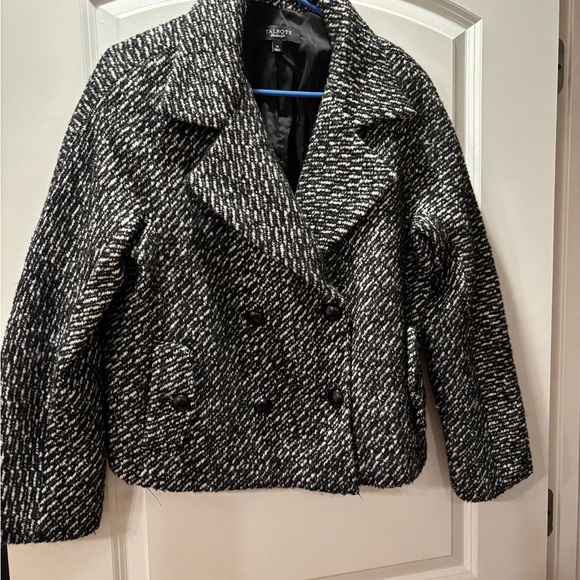 Talbots Black and White Pea Coat - Picture 1 of 4
